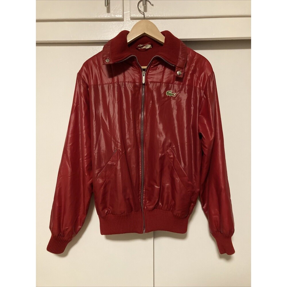 Vintage Chemise Lacoste Jacket Men's Size 2 Red Full Zip Windbreaker Croc Logo
